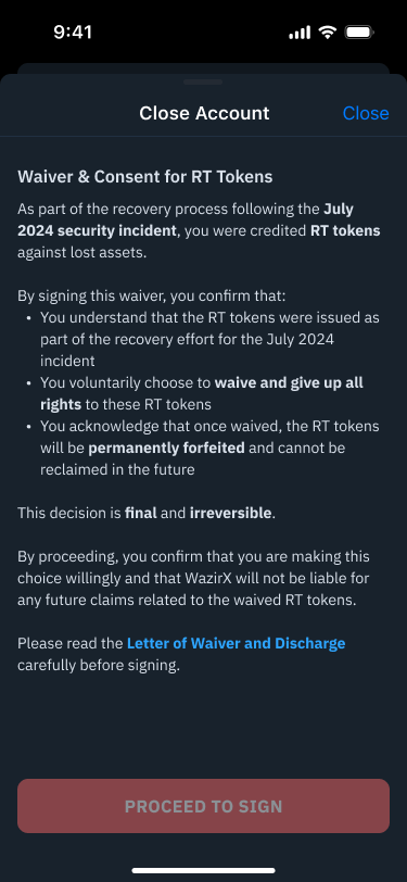 Account Close RT Token 2 Sign waiver form.png